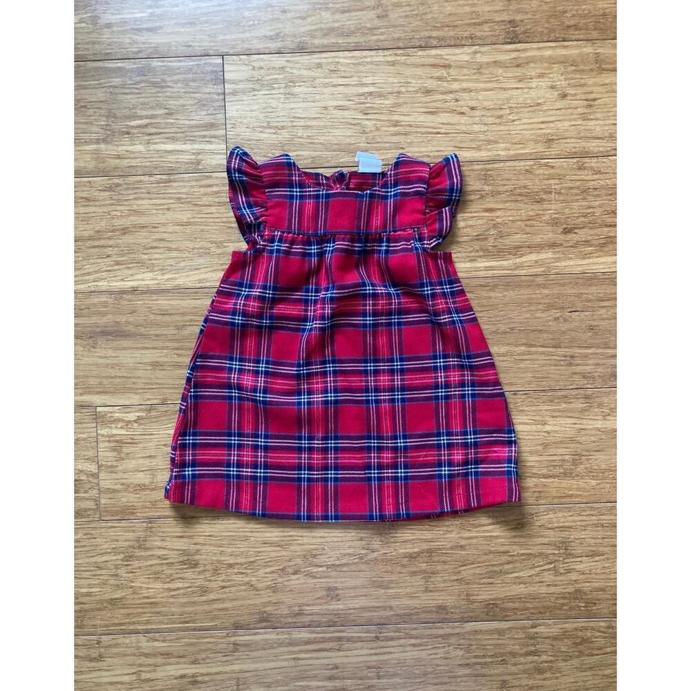 H&M Red Plaid Baby Dress, Size 4-6M